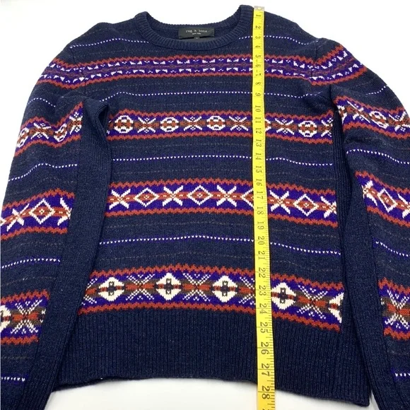 rag & bone Wesley Fair Isle Wool Sweater Size Medium